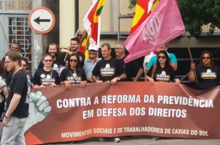  Em defesa da Previdência, Sindicato participa de ato na Praça Dante