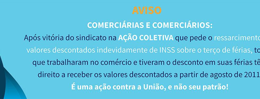  Sindicomerciários vence ação coletiva e trabalhadores devem receber desconto indevido do INSS sobre o terço de férias