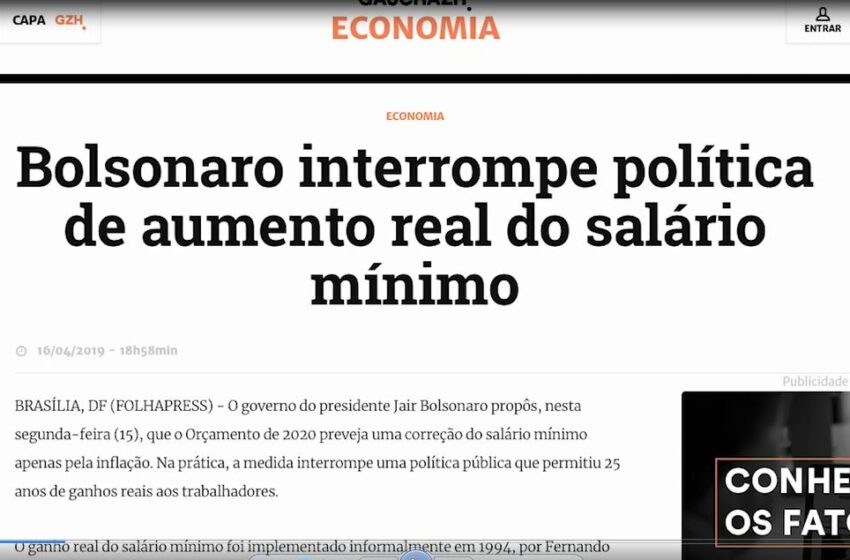  Em defesa da política de valorização do Salário Mínimo que Bolsonaro quer acabar!!!