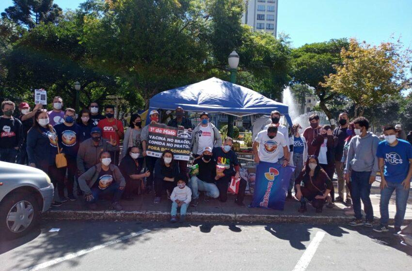  Centrais sindicais e Comitê Popular de Caxias fazem campanha de doações de alimentos no Dia do Trabalhador