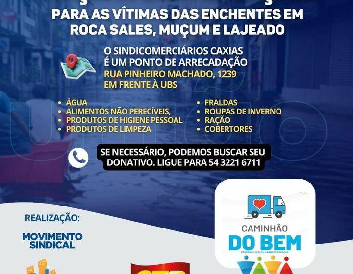  Campanha de arrecadação de doações para os municípios de Roca Sales, Lajeado e Muçum