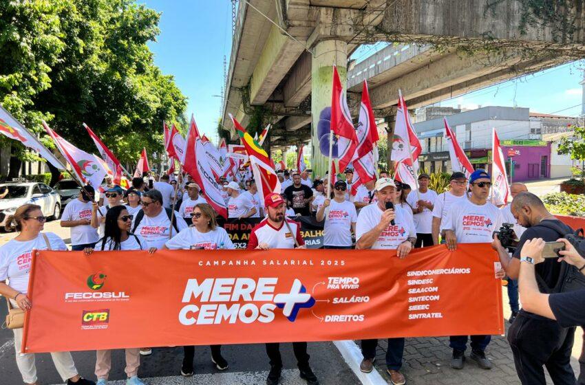 CAMPANHA SALARIAL 2025 DOS COMERCIÁRIOS SERÁ LANÇADA NO DIA 18 COM CAMINHADA EM CAXIAS DO SUL