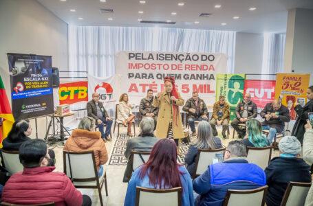 Plenária lotada lança plebiscito popular pela isenção do imposto de renda e redução da jornada de trabalho em Caxias do Sul e região