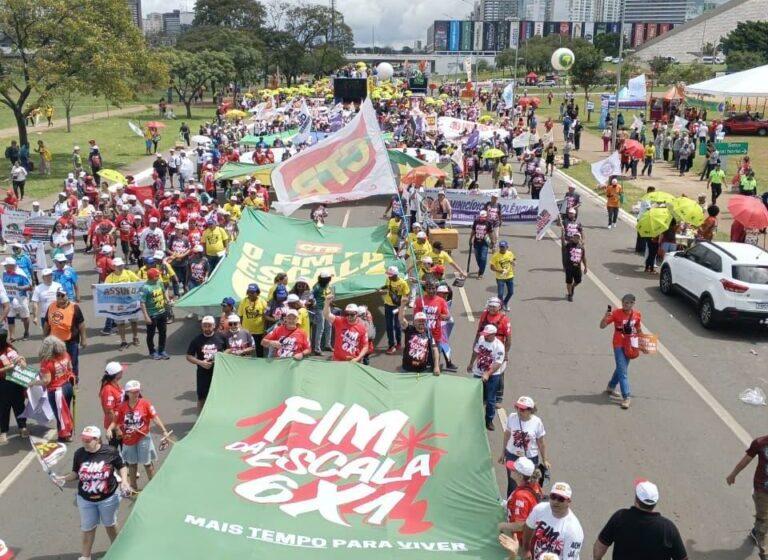  Lideranças sindicais ampliam mobilização por direitos trabalhistas em marcha em Brasília